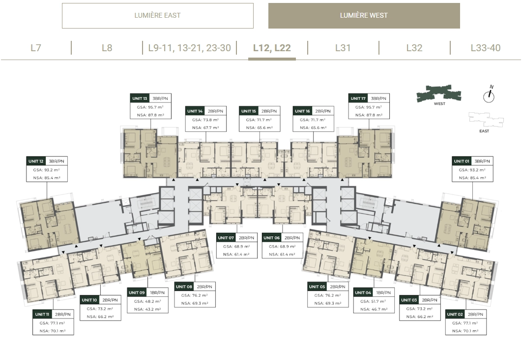 Mặt bằng căn hộ Lumiere Riverside Quận 2 Mặt bằng căn hộ Lumiere Riverside Quận 2