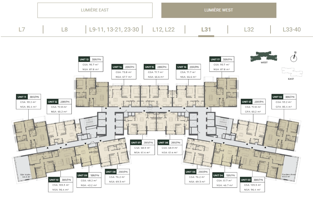 Mặt bằng căn hộ Lumiere Riverside Quận 2 Mặt bằng căn hộ Lumiere Riverside Quận 2