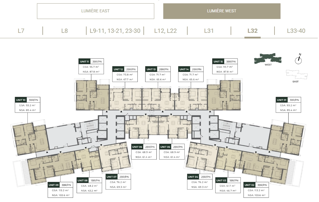 Mặt bằng căn hộ Lumiere Riverside Quận 2 Mặt bằng căn hộ Lumiere Riverside Quận 2