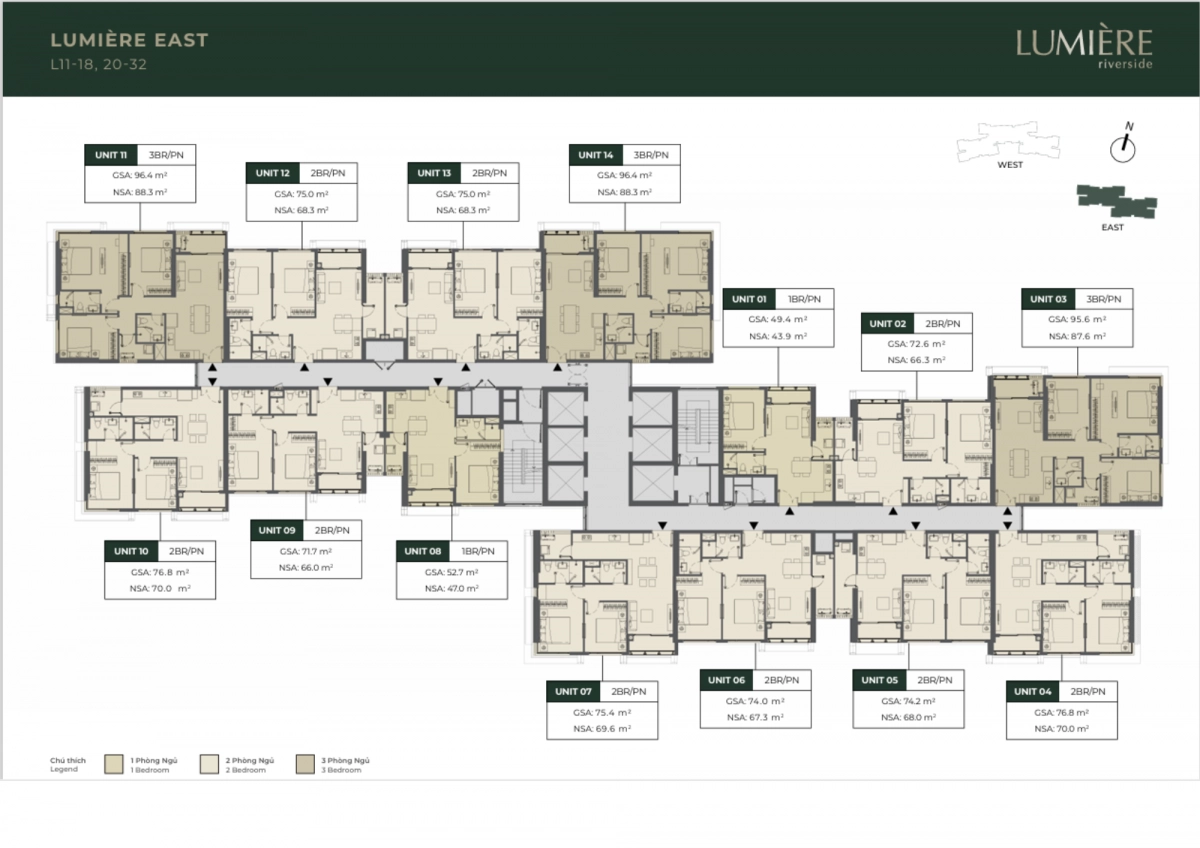 Mặt bằng căn hộ Lumiere Riverside Quận 2 Mặt bằng căn hộ Lumiere Riverside Quận 2